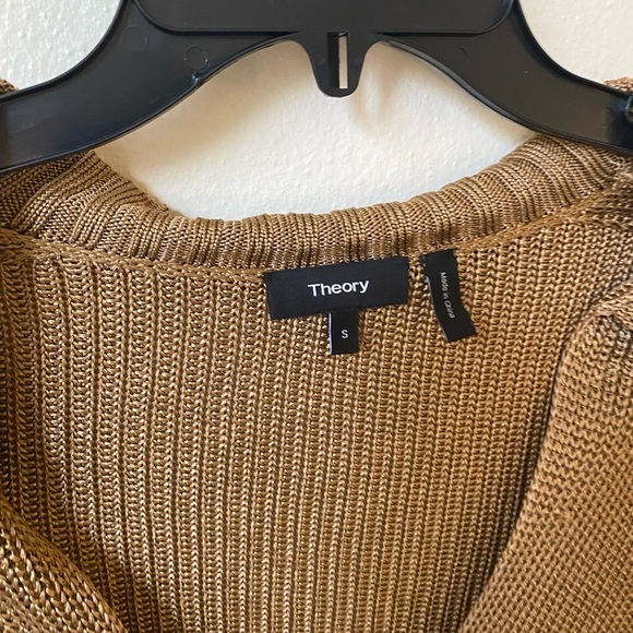 Theory Women’s Backcollar Roving Sweater Knit V Neck Pullover Business Casual - Picture 3 of 8